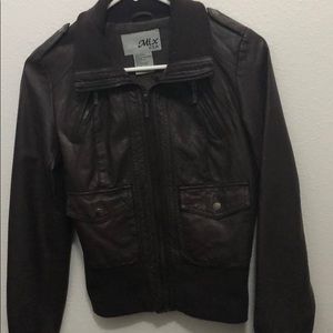 Dark brown leather jacket